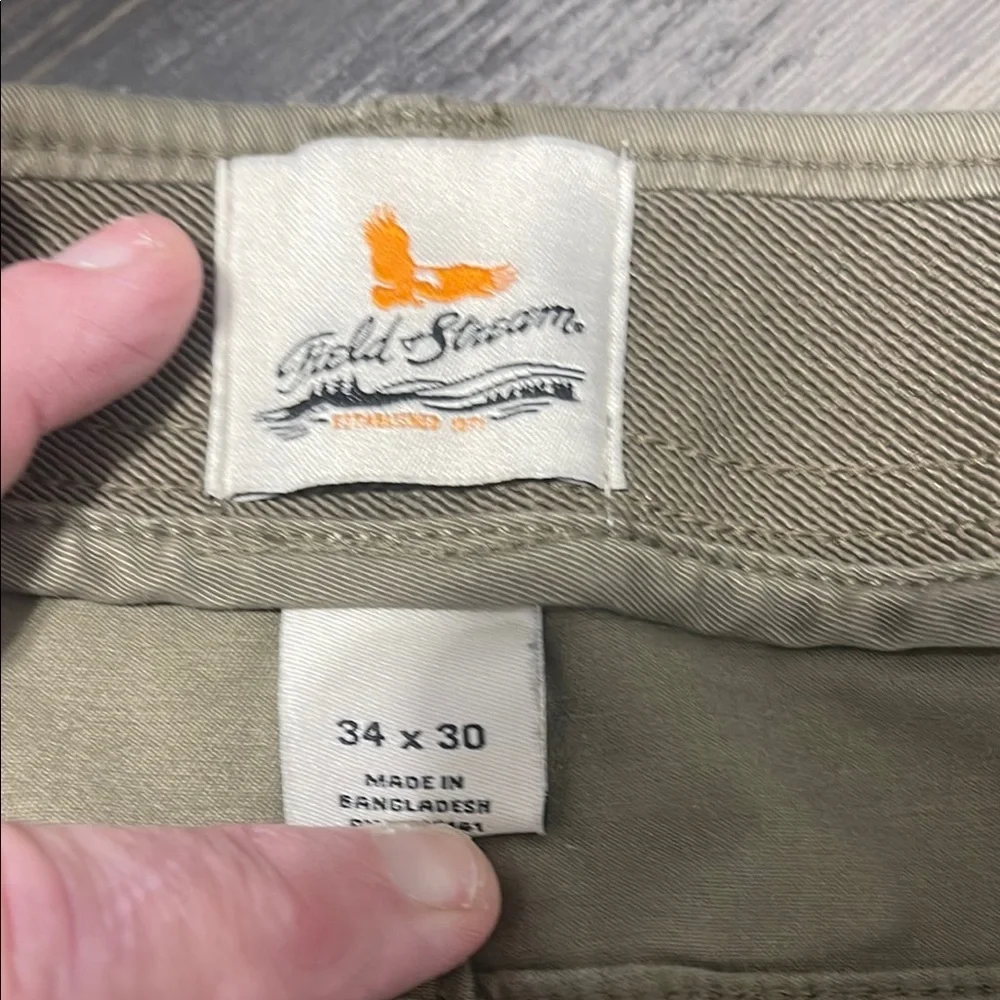 Field & Stream Green Cargo Pants Durable Cotton
